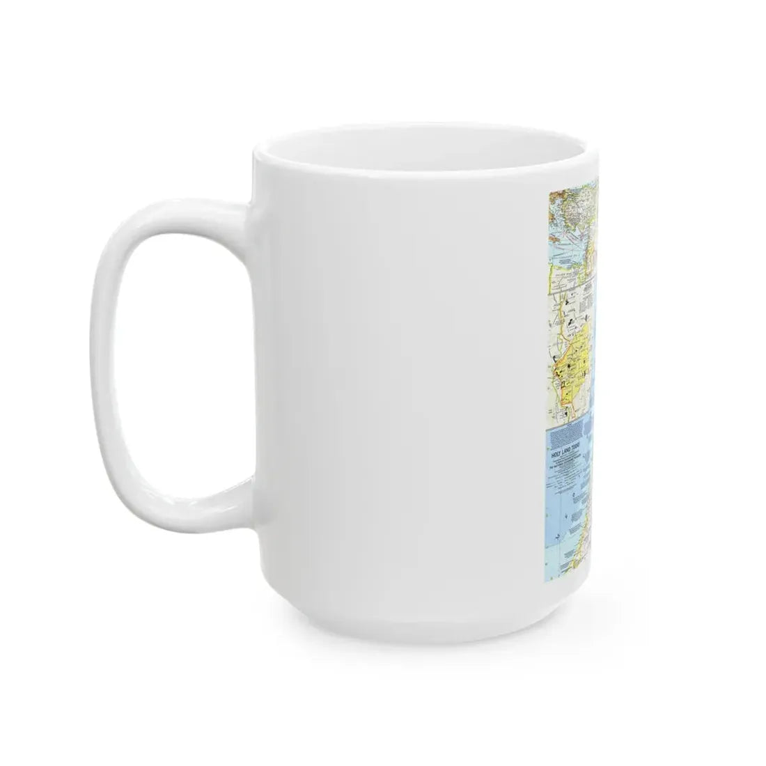 Middle East - Holy Land Today (1963) (Map) White Coffee Mug - Go Mug Yourself