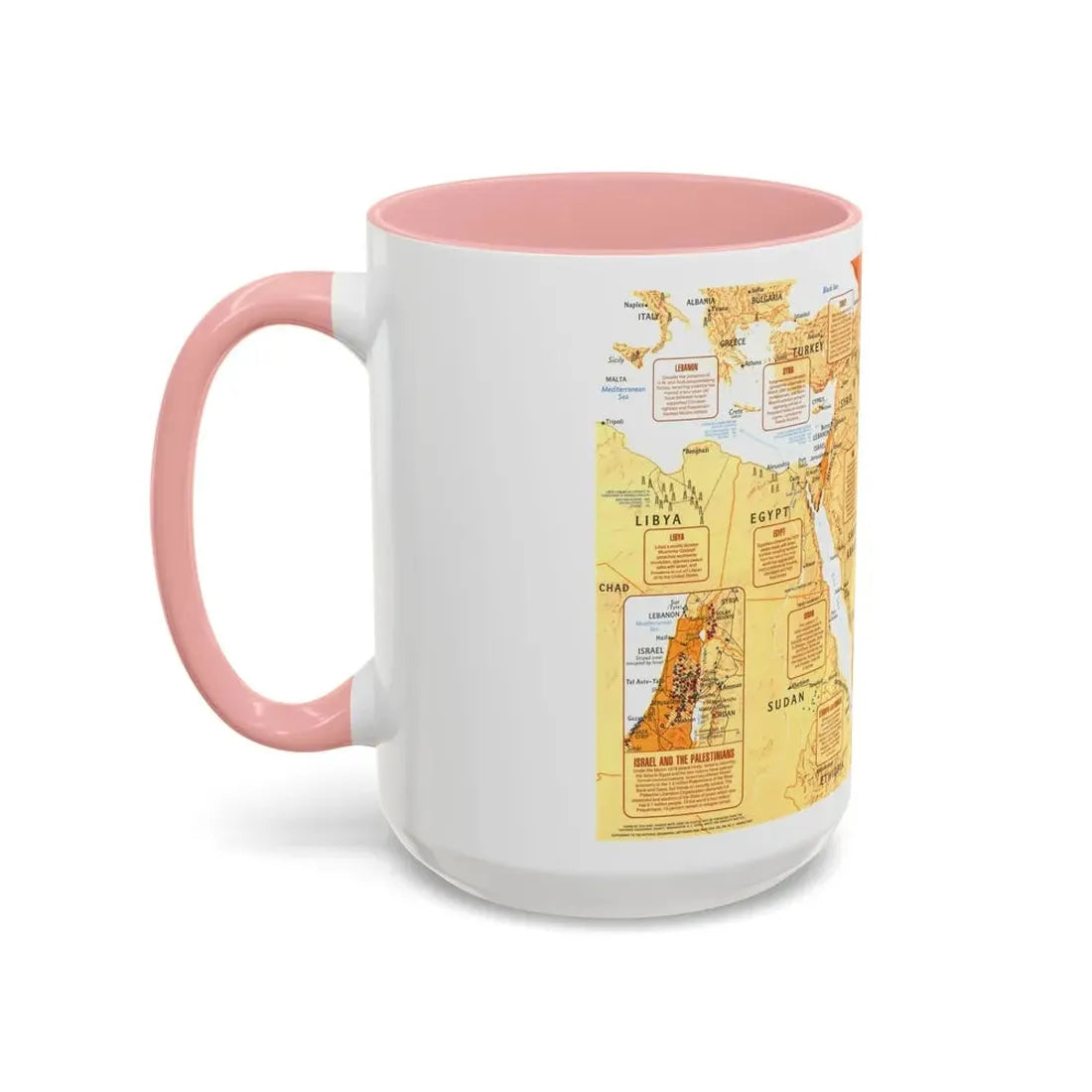 Middle East in Turmoil (1980) (Map) Accent Coffee Mug - Go Mug Yourself