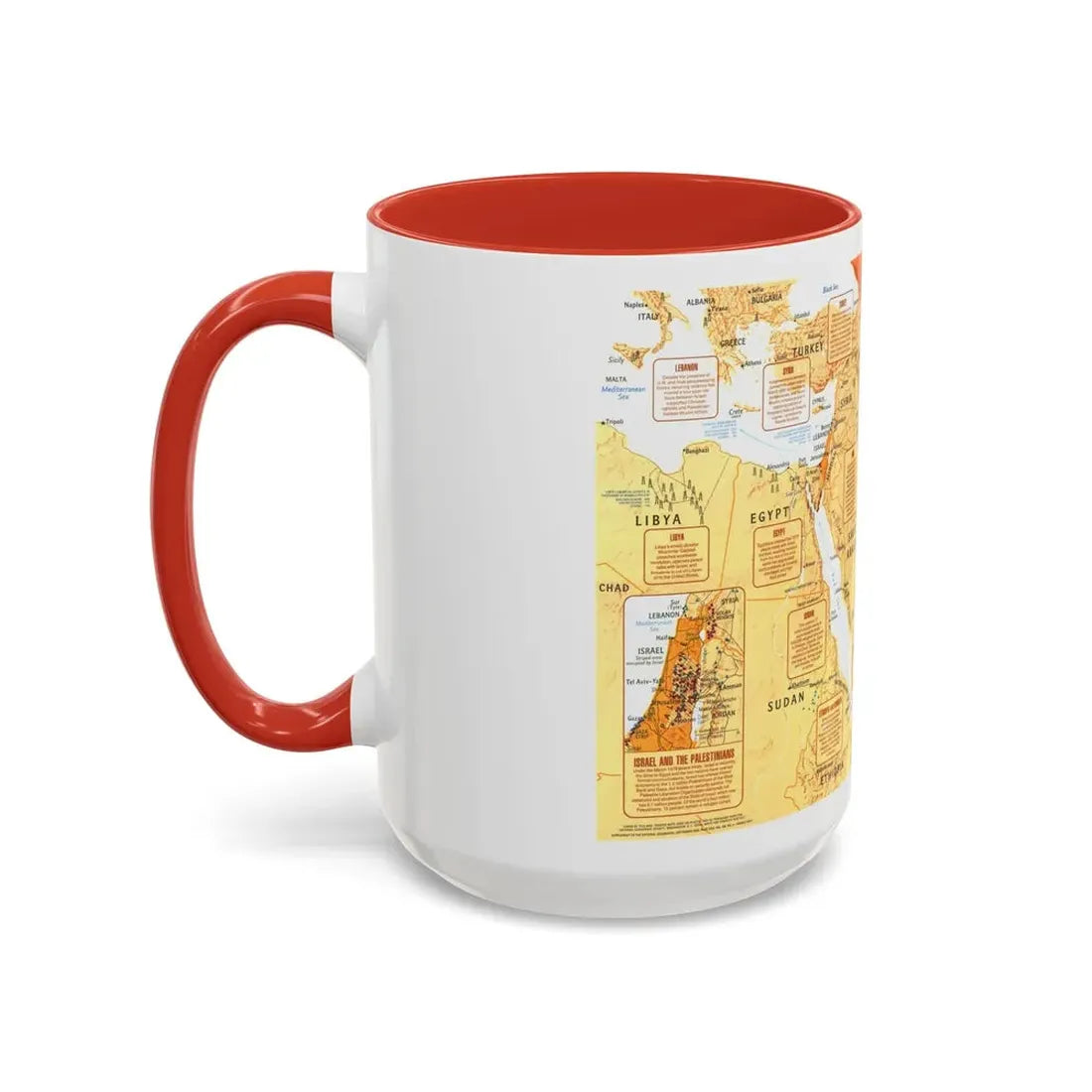 Middle East in Turmoil (1980) (Map) Accent Coffee Mug - Go Mug Yourself