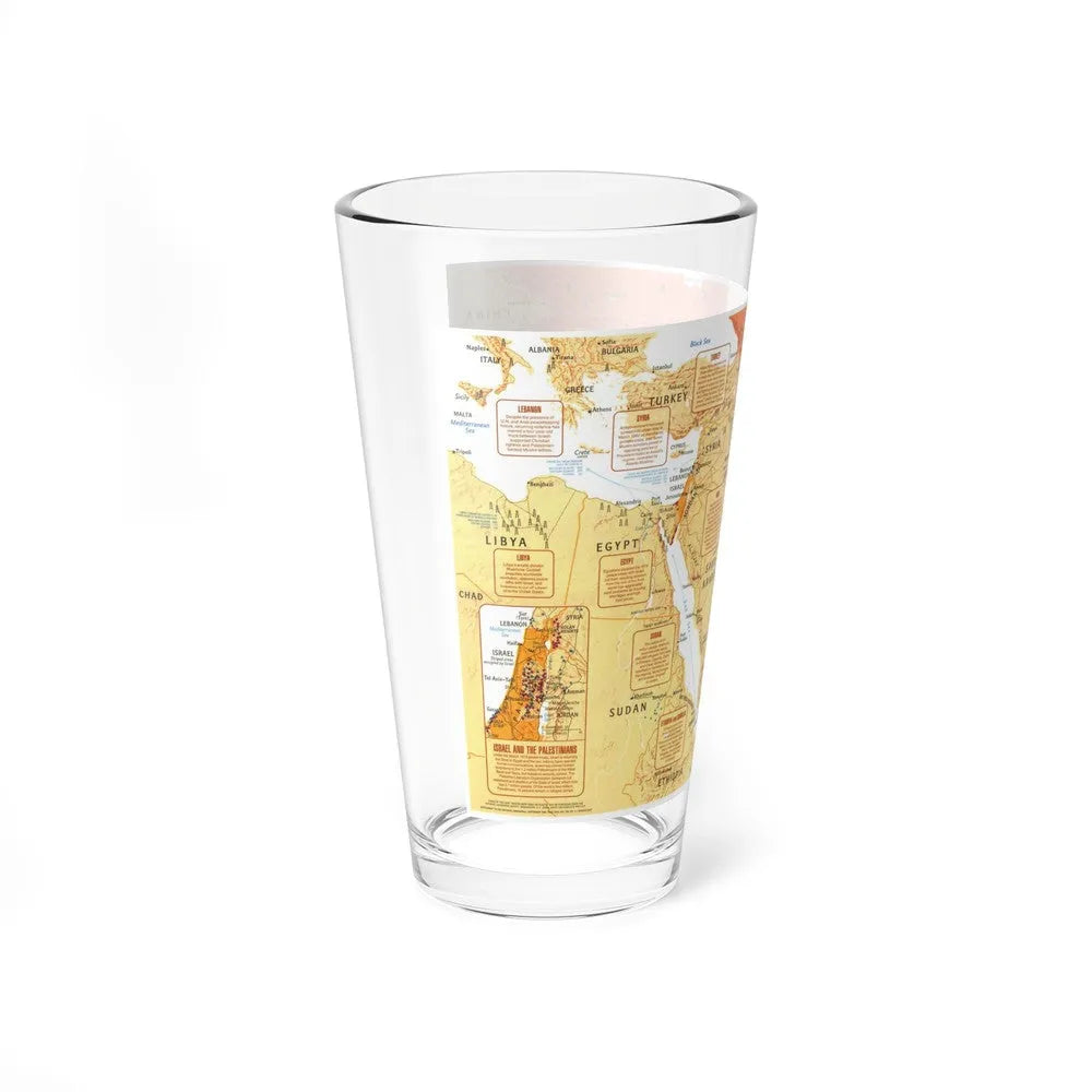 Middle East in Turmoil (1980) (Map) Pint Glass 16oz-Go Mug Yourself