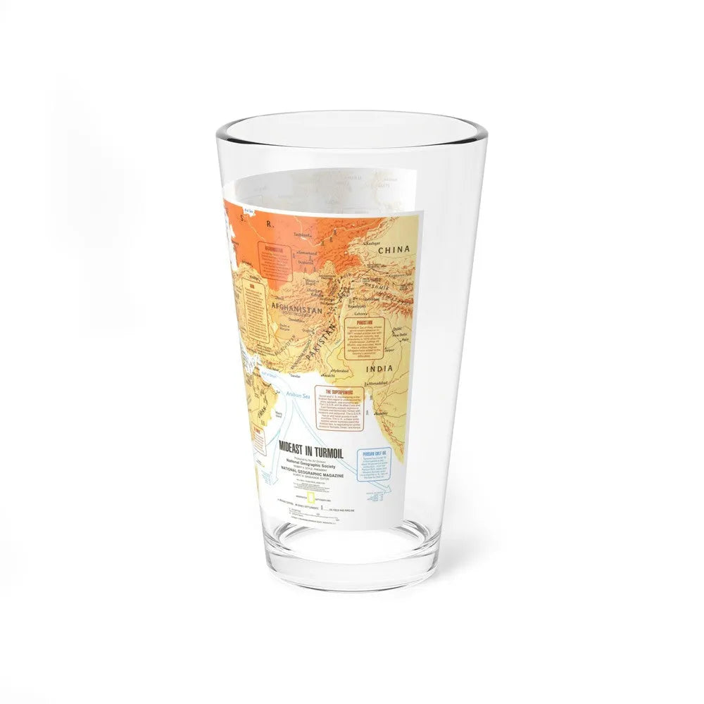 Middle East in Turmoil (1980) (Map) Pint Glass 16oz-Go Mug Yourself