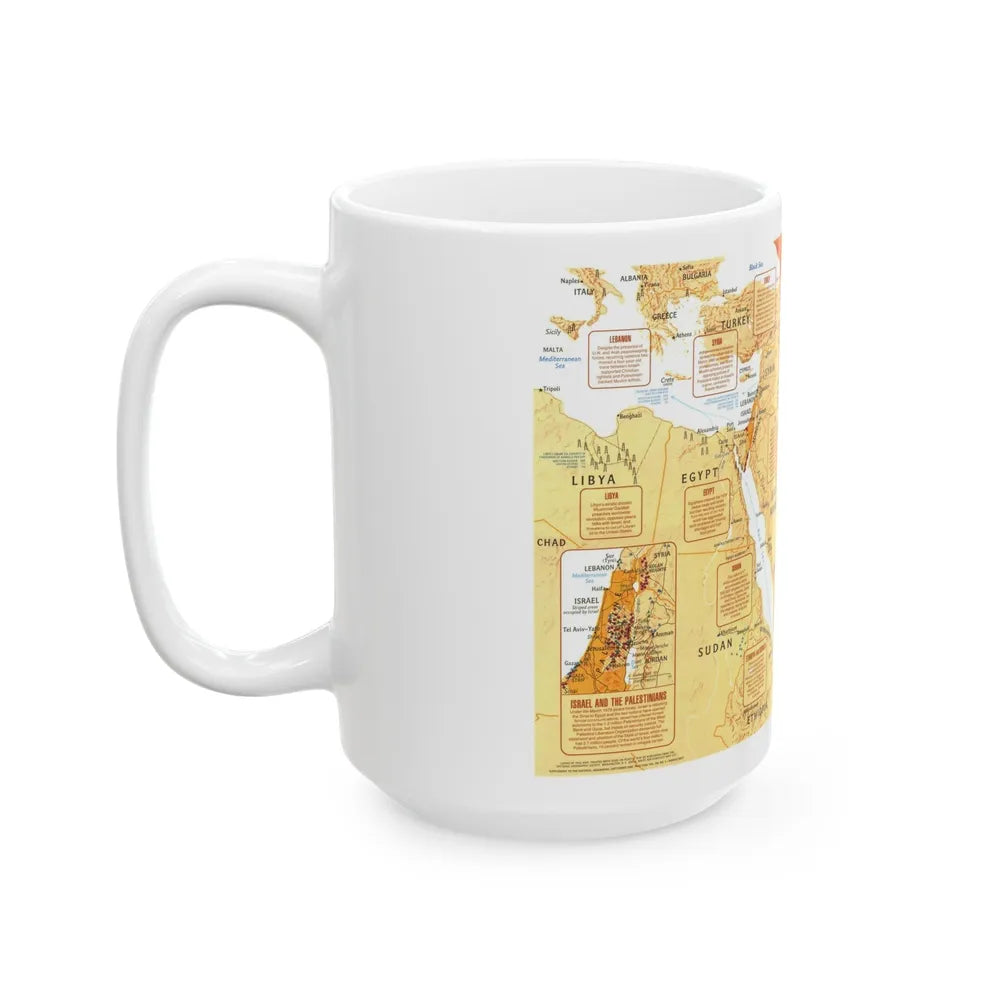 Middle East in Turmoil (1980) (Map) White Coffee Mug-Go Mug Yourself