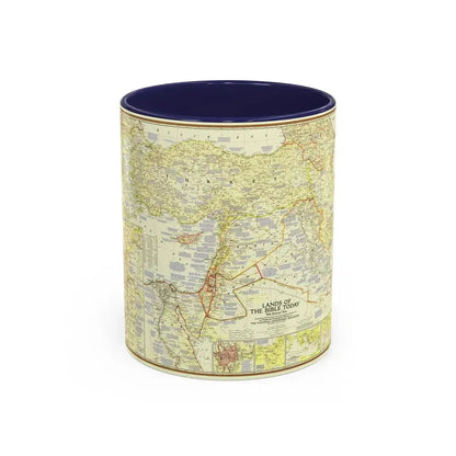 Middle East - Lands of the Bible Today (1956) (Map) Accent Coffee Mug 11oz Navy - Go Mug Yourself
