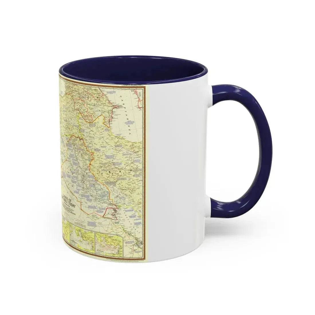 Middle East - Lands of the Bible Today (1956) (Map) Accent Coffee Mug - Go Mug Yourself