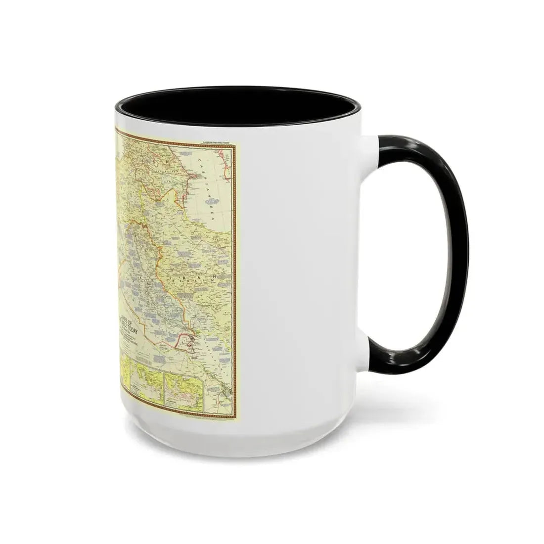 Middle East - Lands of the Bible Today (1956) (Map) Accent Coffee Mug - Go Mug Yourself