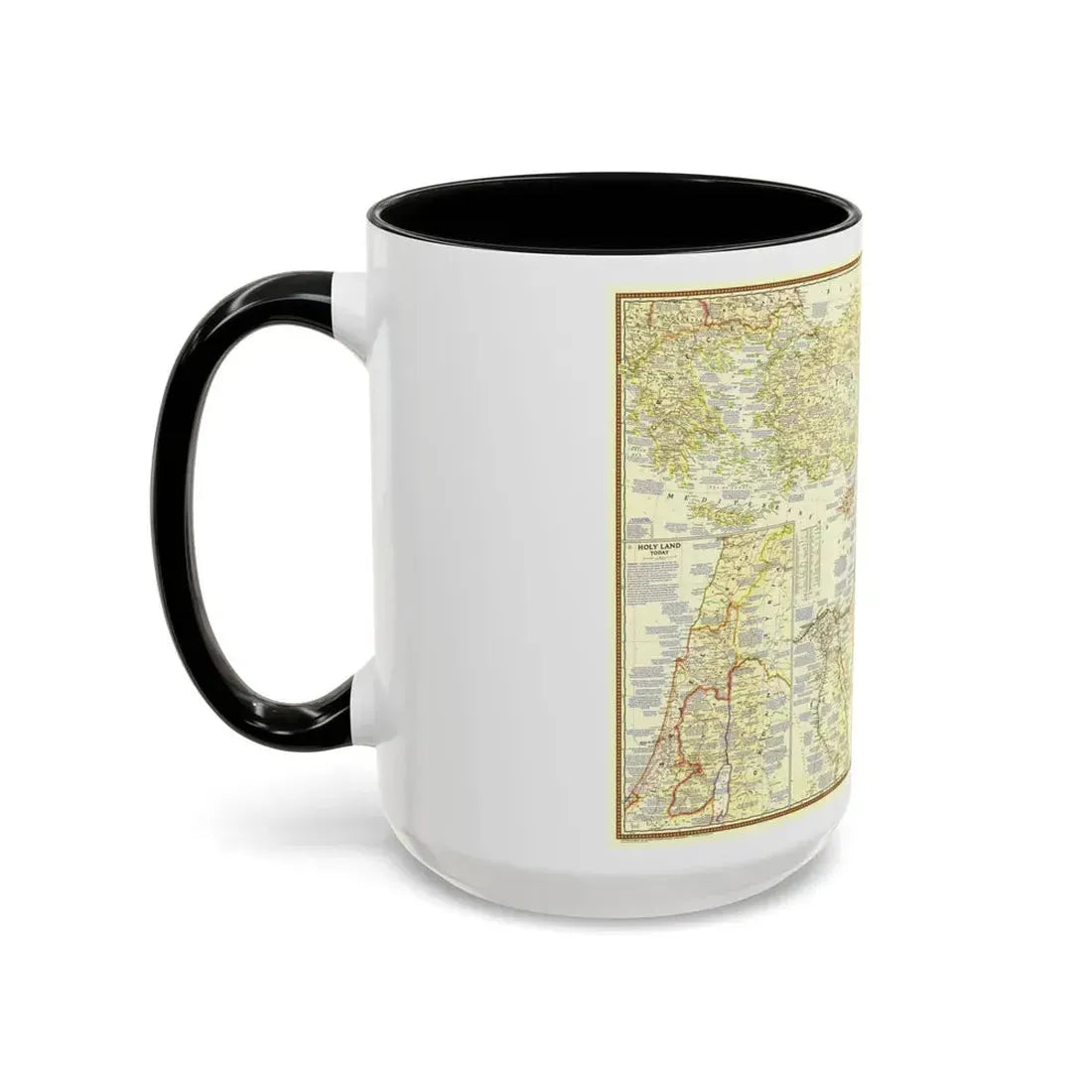 Middle East - Lands of the Bible Today (1956) (Map) Accent Coffee Mug - Go Mug Yourself