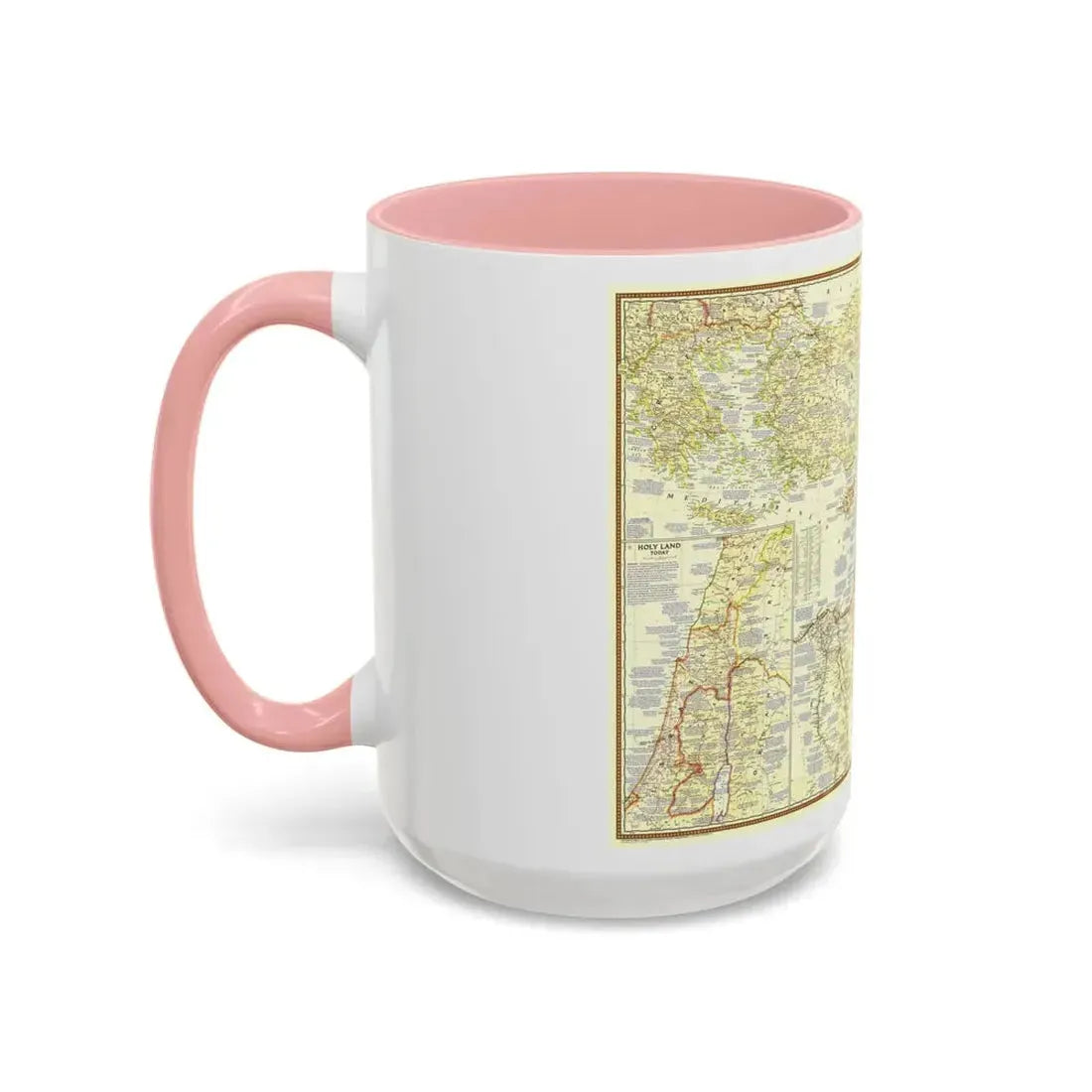 Middle East - Lands of the Bible Today (1956) (Map) Accent Coffee Mug - Go Mug Yourself