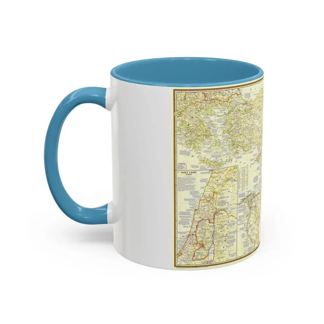 Middle East - Lands of the Bible Today (1956) (Map) Accent Coffee Mug - Go Mug Yourself
