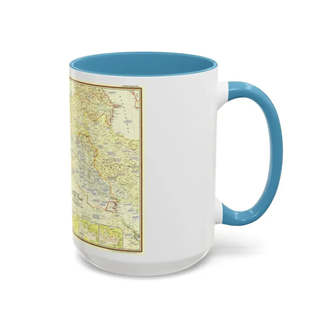 Middle East - Lands of the Bible Today (1956) (Map) Accent Coffee Mug - Go Mug Yourself