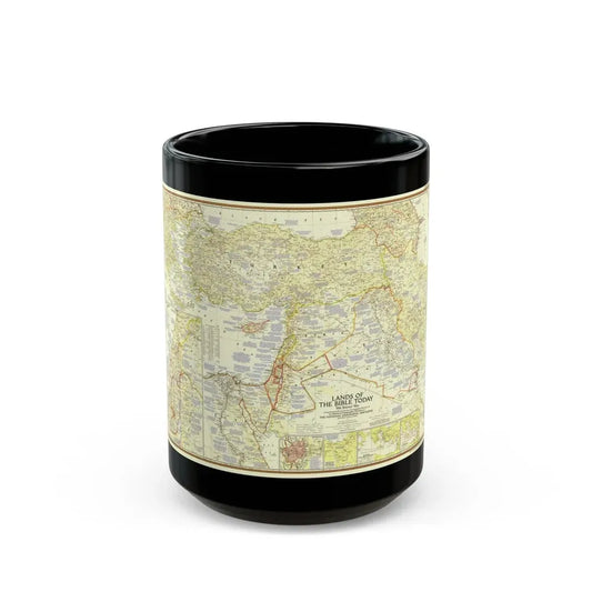 Middle East - Lands of the Bible Today (1956) (Map) Black Coffee Mug 15oz - Go Mug Yourself