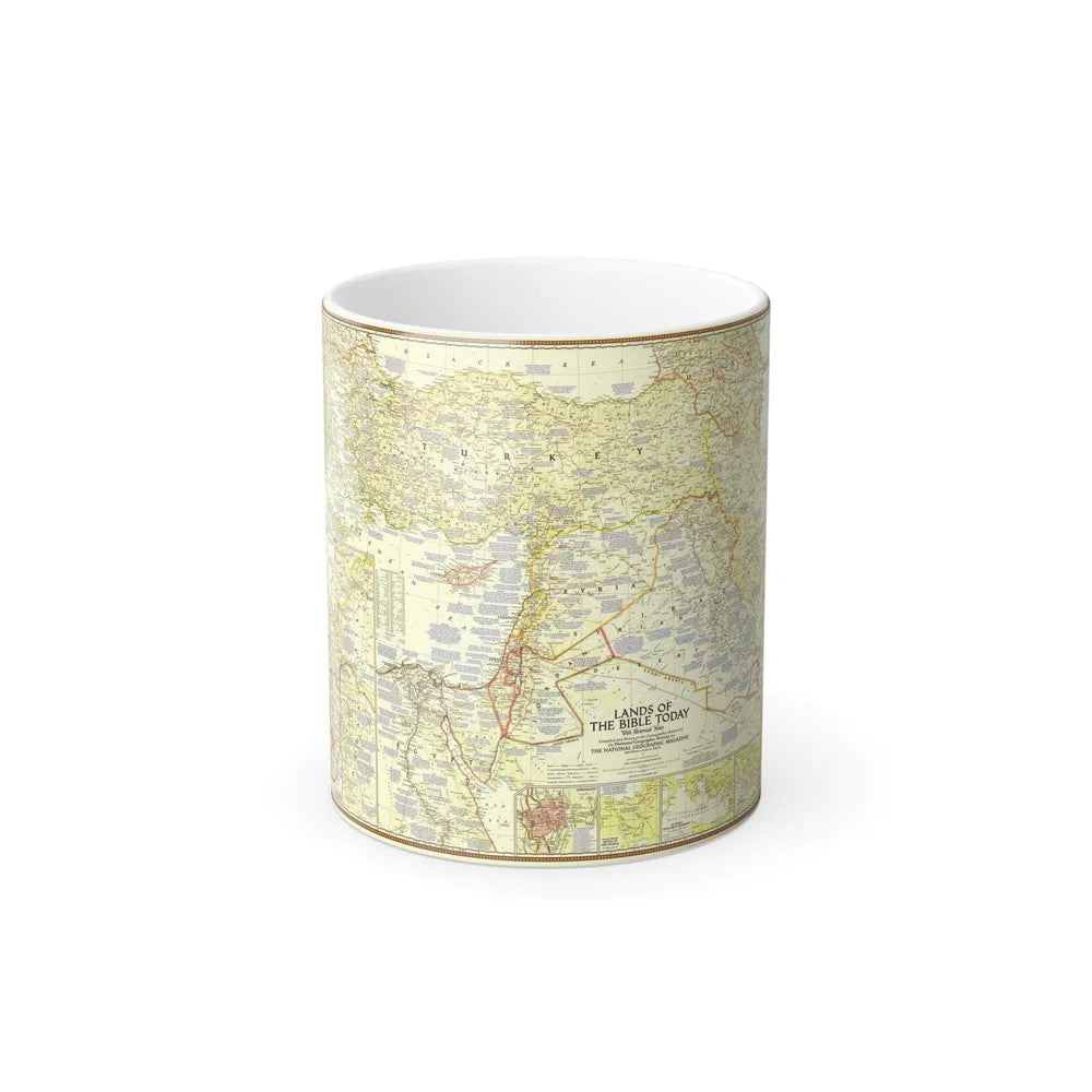 Middle East - Lands of the Bible Today (1956) (Map) Color Changing Mug 11oz-Go Mug Yourself