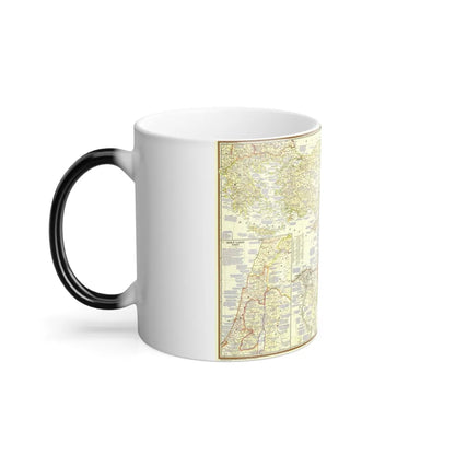 Middle East - Lands of the Bible Today (1956) (Map) Color Changing Mug 11oz-Go Mug Yourself