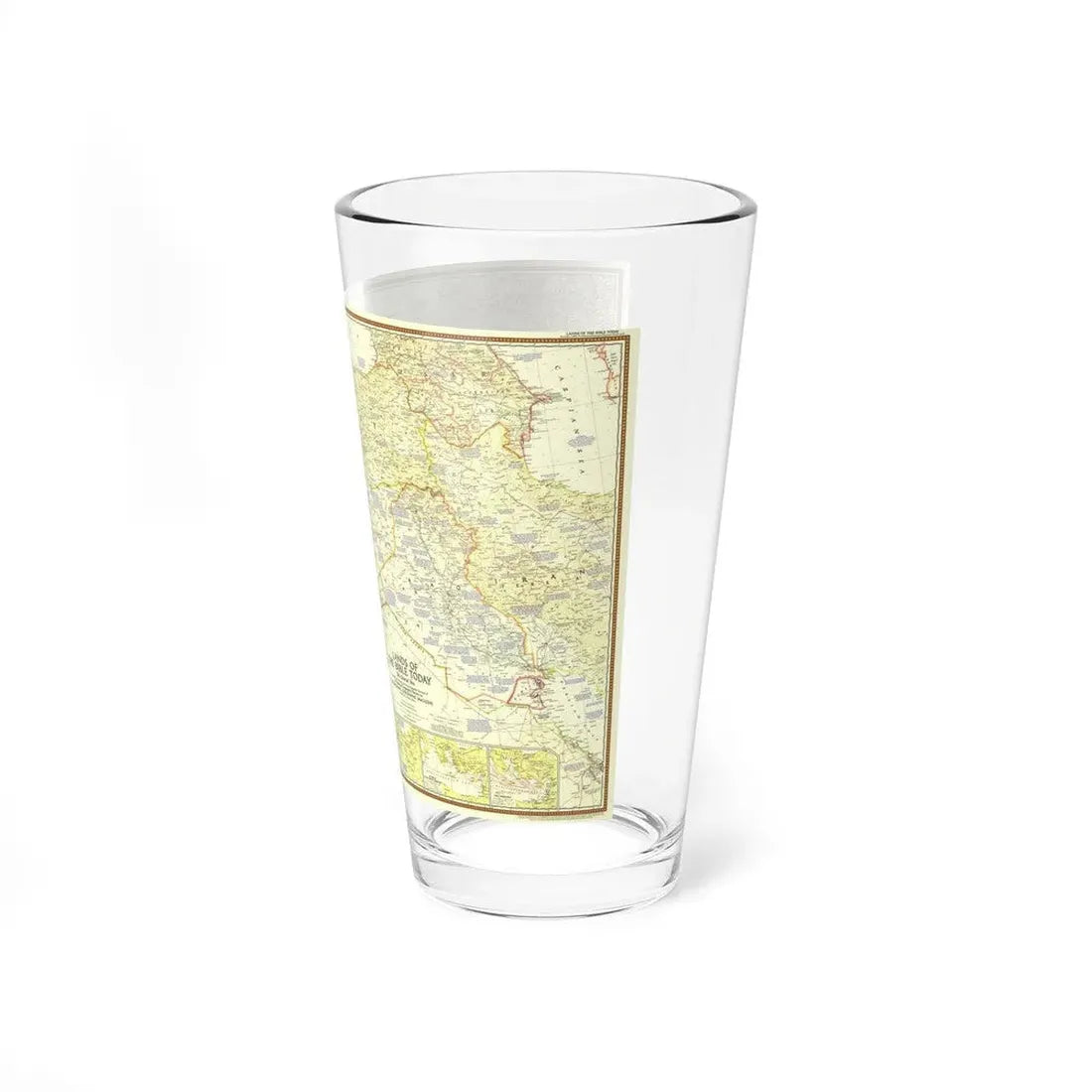 Middle East - Lands of the Bible Today (1956) (Map) Pint Glass 16oz - Go Mug Yourself