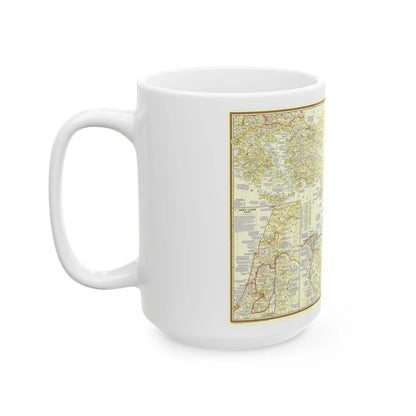 Middle East - Lands of the Bible Today (1956) (Map) White Coffee Mug-Go Mug Yourself