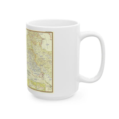 Middle East - Lands of the Bible Today (1956) (Map) White Coffee Mug-Go Mug Yourself