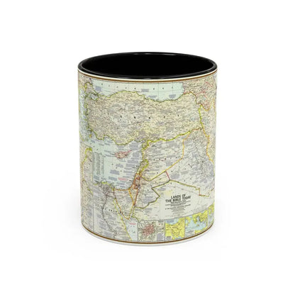 Middle East - Lands of the Bible Today (1967) (Map) Accent Coffee Mug 11oz Black - Go Mug Yourself