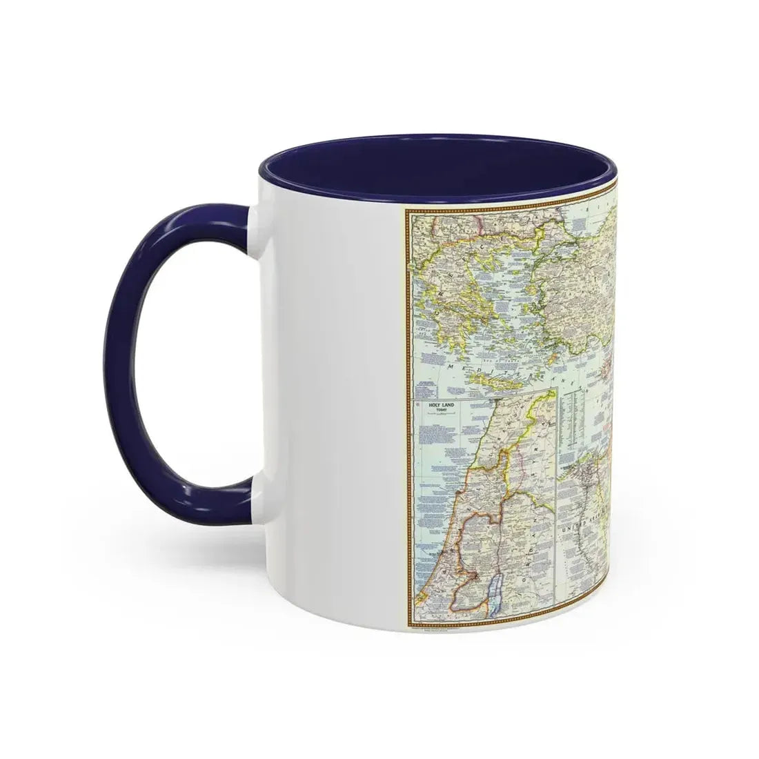 Middle East - Lands of the Bible Today (1967) (Map) Accent Coffee Mug - Go Mug Yourself