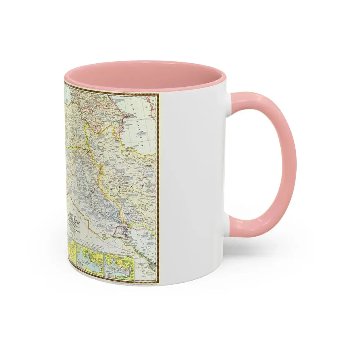 Middle East - Lands of the Bible Today (1967) (Map) Accent Coffee Mug - Go Mug Yourself