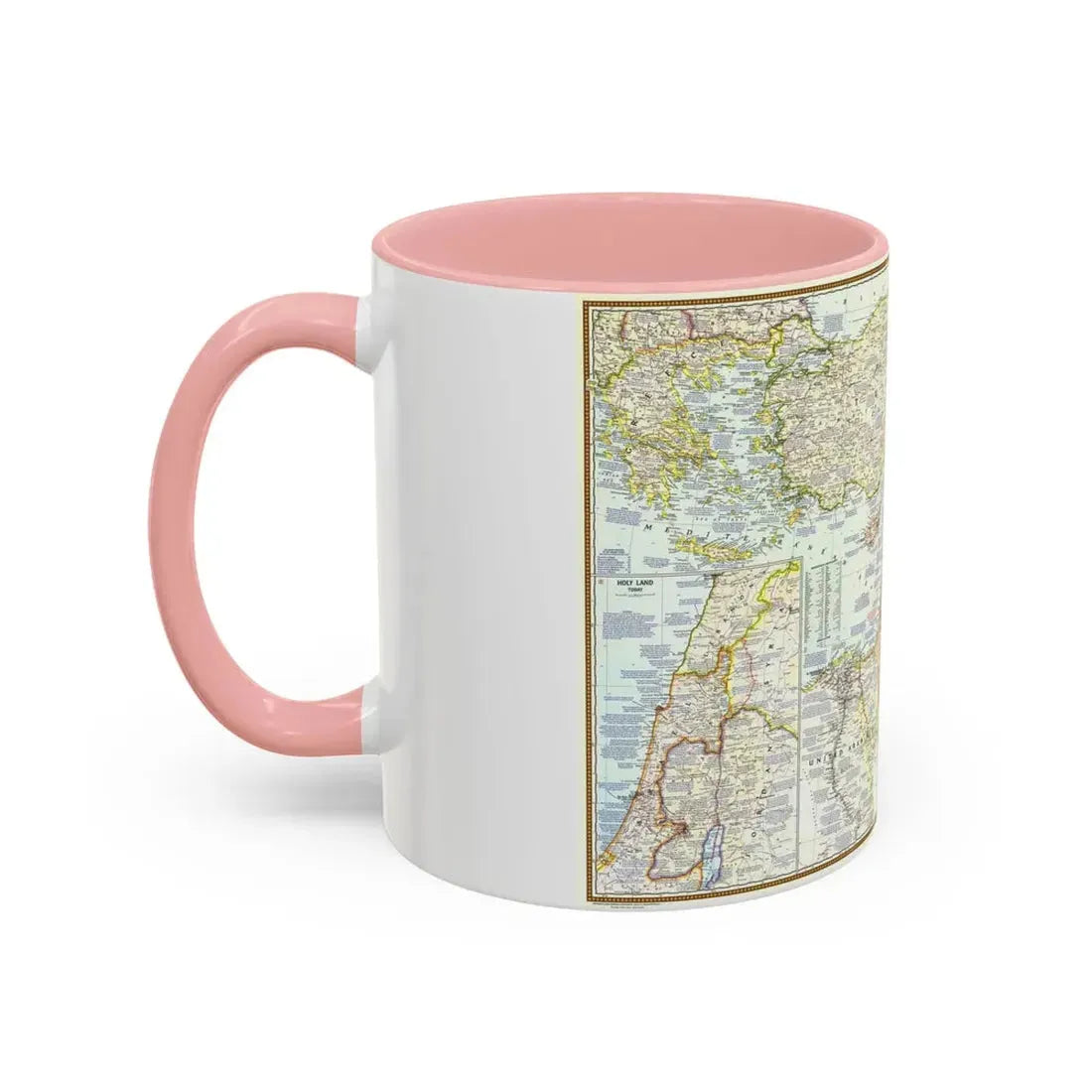 Middle East - Lands of the Bible Today (1967) (Map) Accent Coffee Mug - Go Mug Yourself