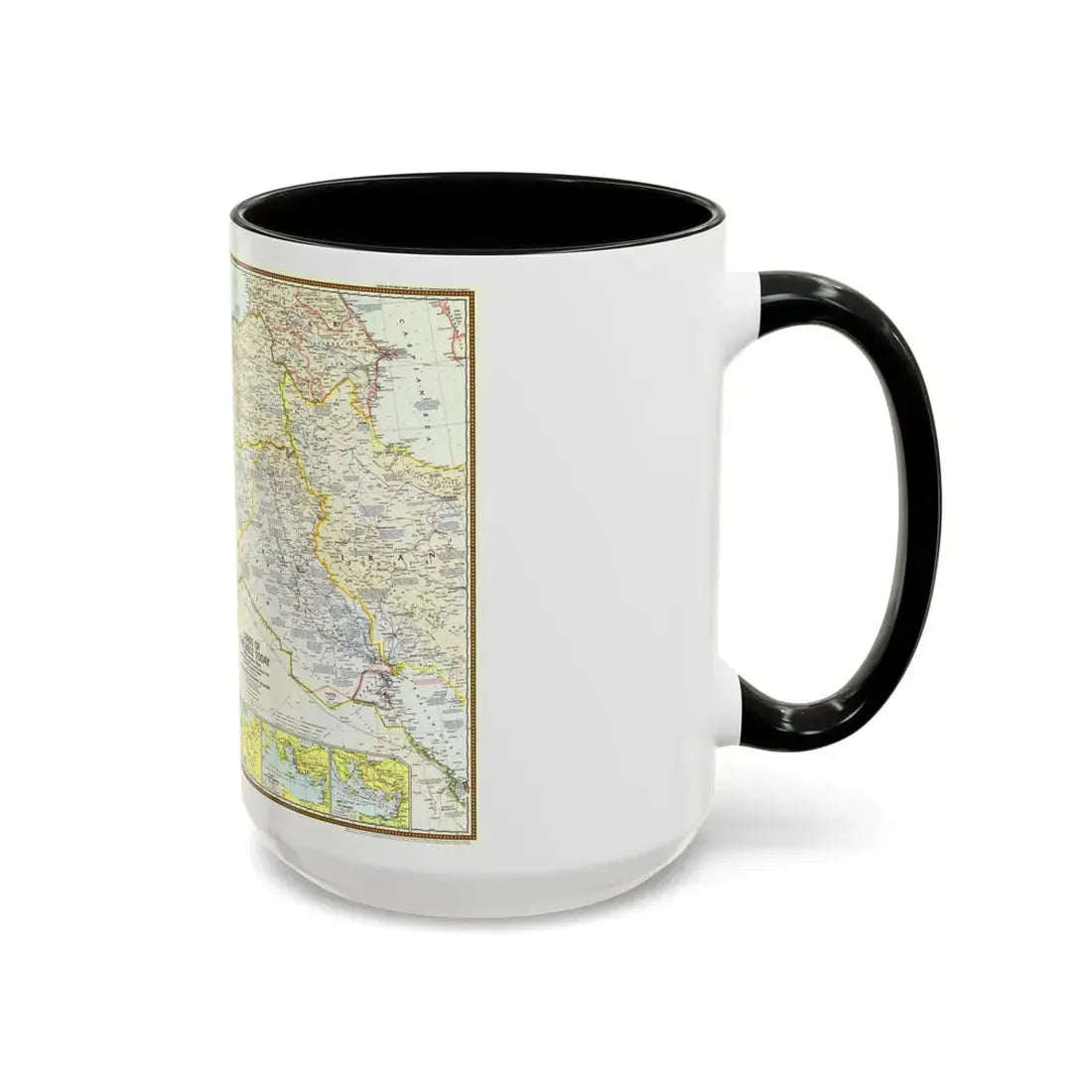 Middle East - Lands of the Bible Today (1967) (Map) Accent Coffee Mug - Go Mug Yourself