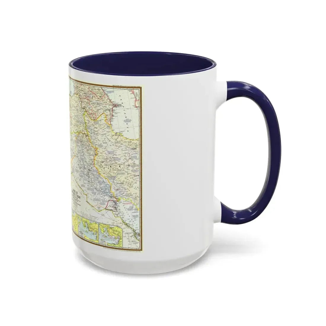 Middle East - Lands of the Bible Today (1967) (Map) Accent Coffee Mug - Go Mug Yourself