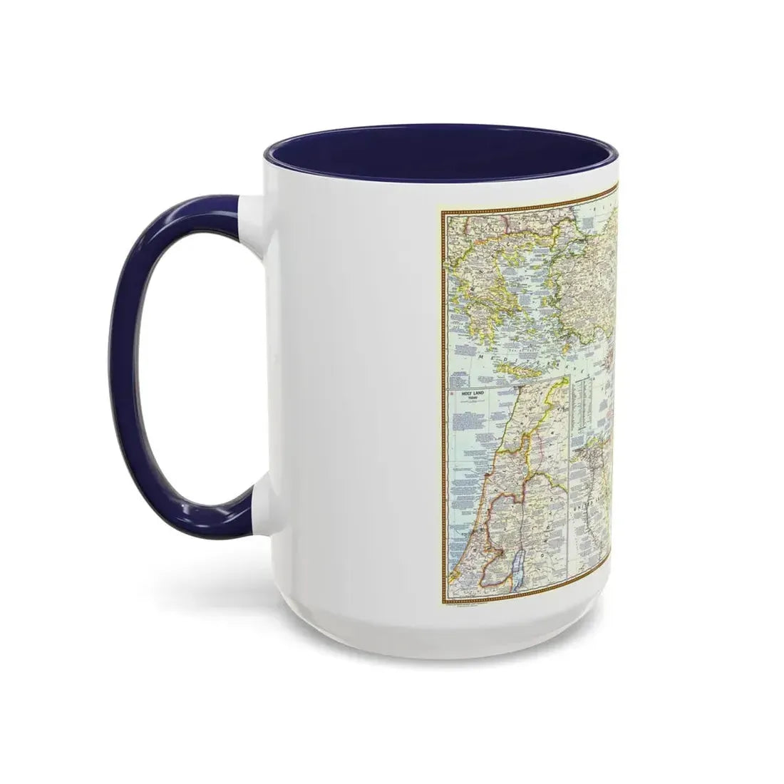 Middle East - Lands of the Bible Today (1967) (Map) Accent Coffee Mug - Go Mug Yourself