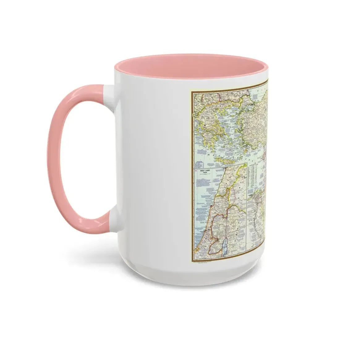 Middle East - Lands of the Bible Today (1967) (Map) Accent Coffee Mug - Go Mug Yourself