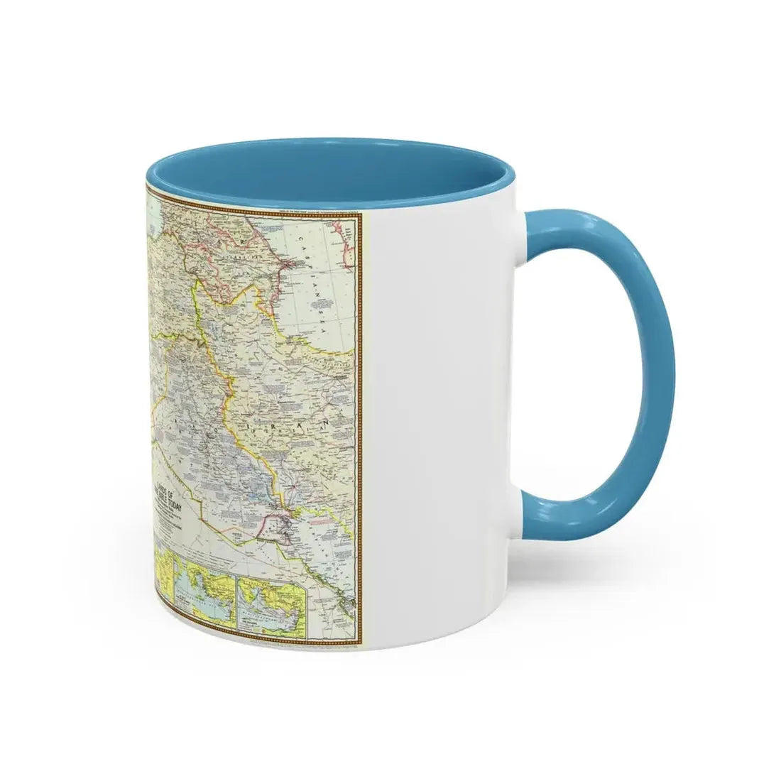Middle East - Lands of the Bible Today (1967) (Map) Accent Coffee Mug - Go Mug Yourself