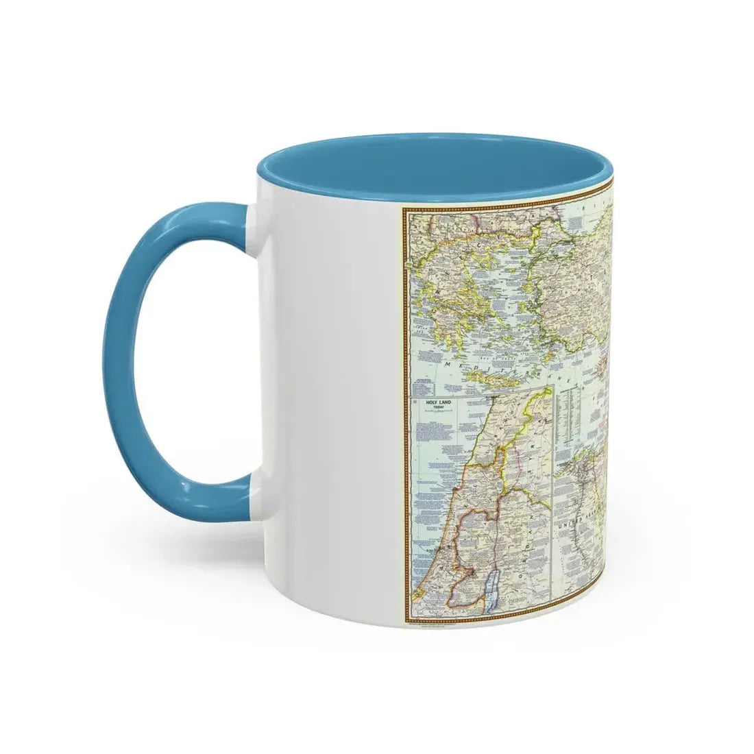 Middle East - Lands of the Bible Today (1967) (Map) Accent Coffee Mug - Go Mug Yourself