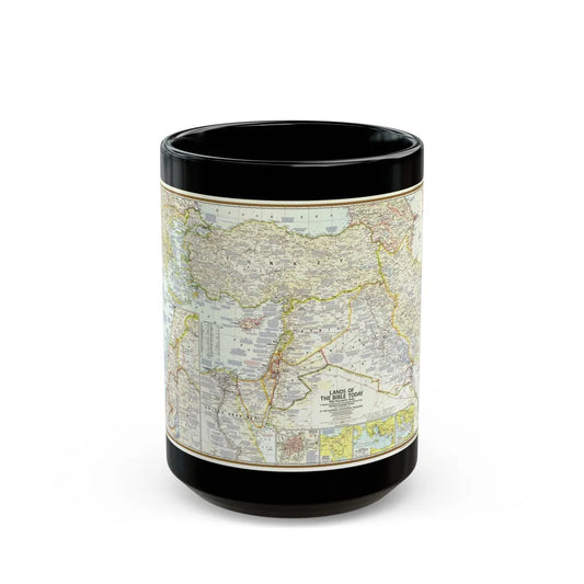 Middle East - Lands of the Bible Today (1967) (Map) Black Coffee Mug-15oz-Go Mug Yourself