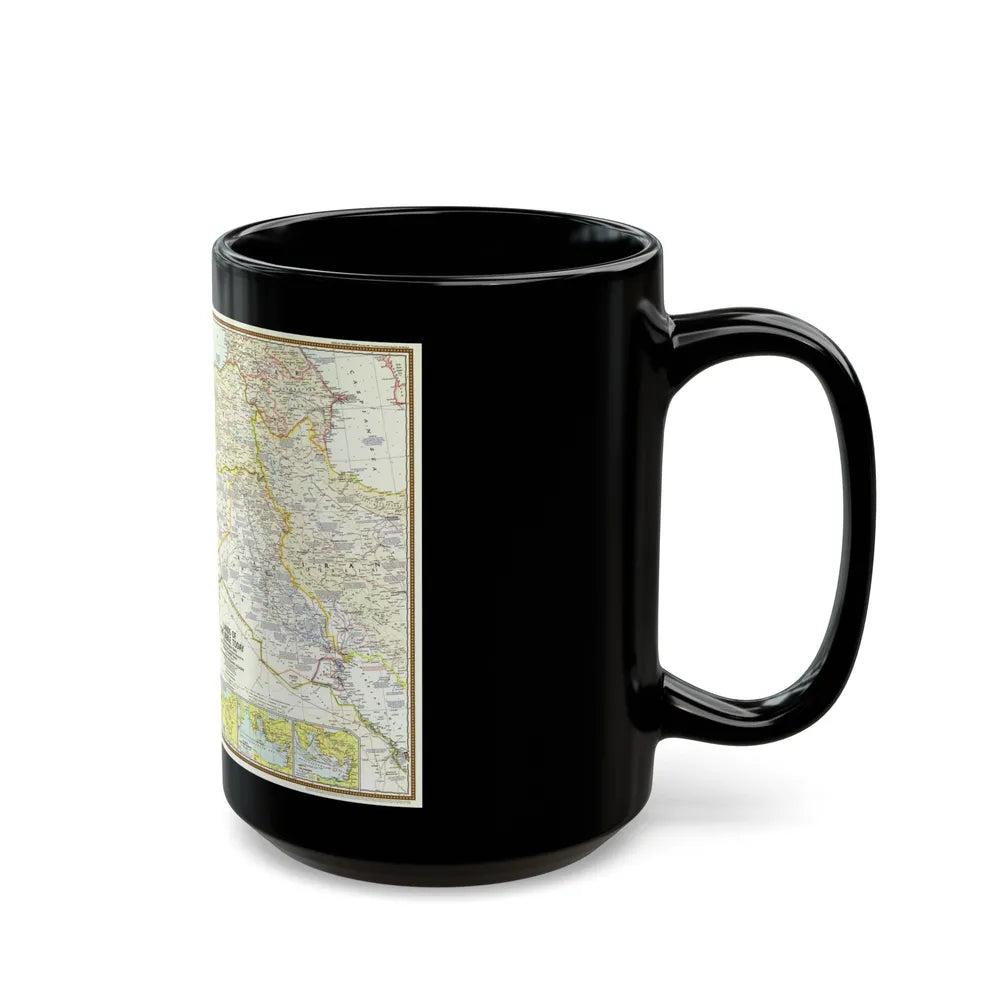 Middle East - Lands of the Bible Today (1967) (Map) Black Coffee Mug-Go Mug Yourself