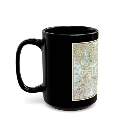 Middle East - Lands of the Bible Today (1967) (Map) Black Coffee Mug-Go Mug Yourself