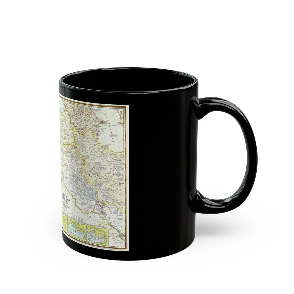 Middle East - Lands of the Bible Today (1967) (Map) Black Coffee Mug-Go Mug Yourself