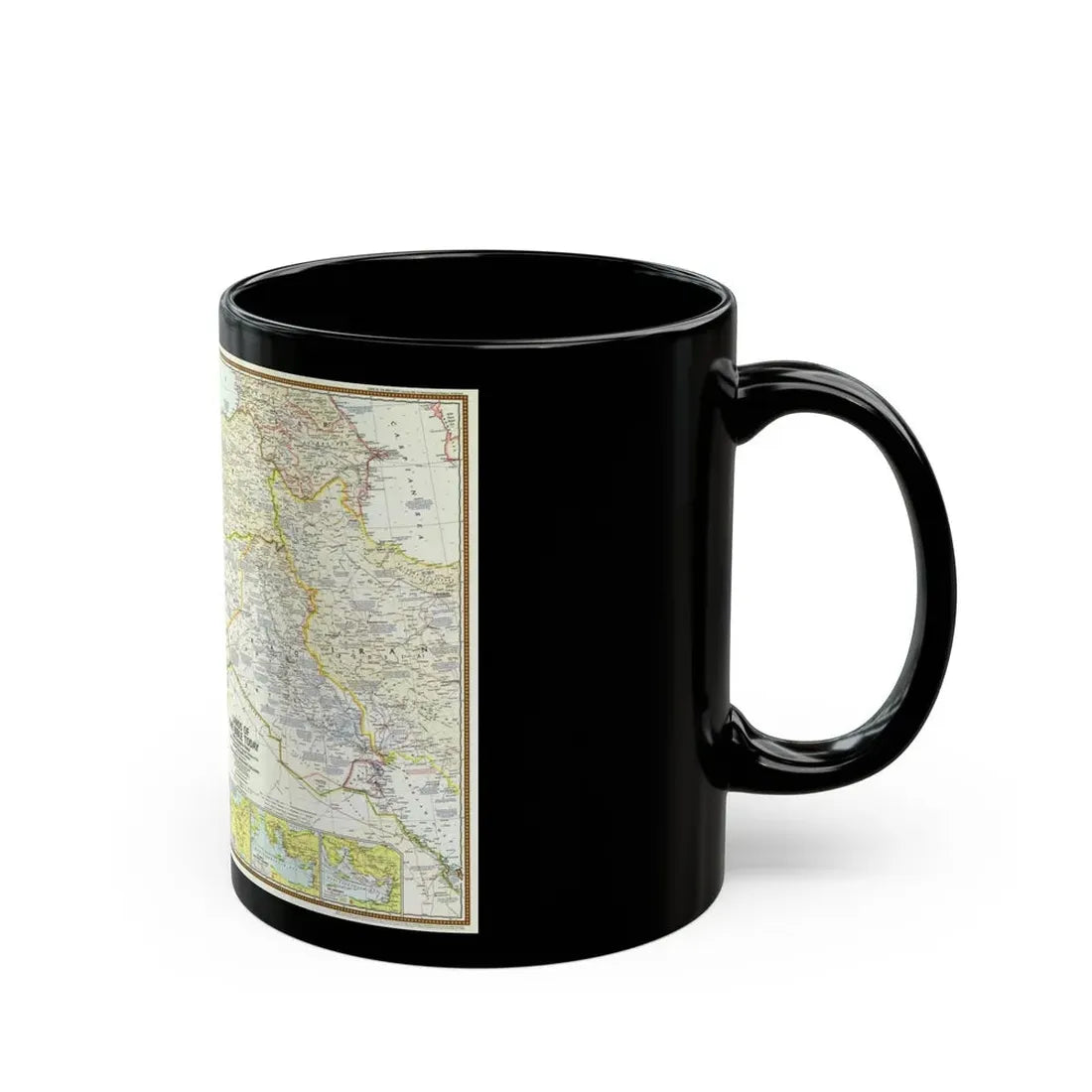 Middle East - Lands of the Bible Today (1967) (Map) Black Coffee Mug - Go Mug Yourself
