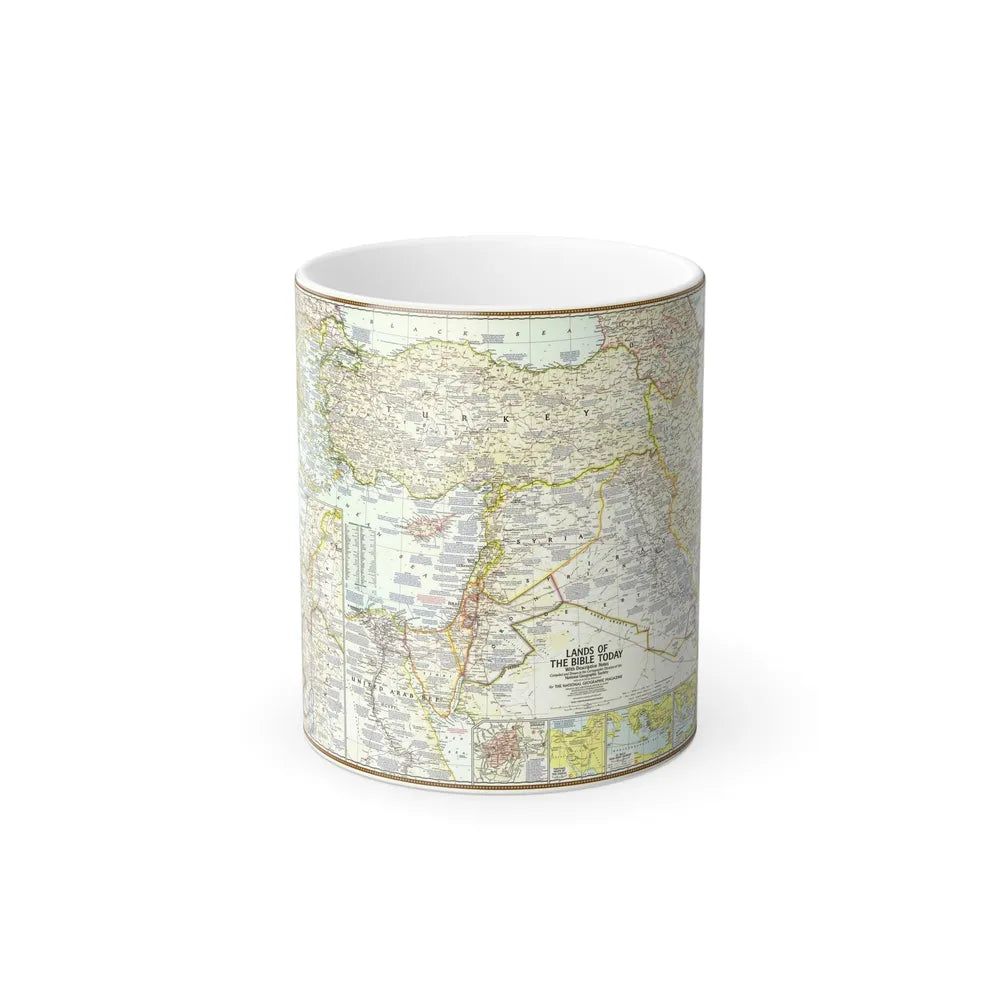 Middle East - Lands of the Bible Today (1967) (Map) Color Changing Mug 11oz-Go Mug Yourself