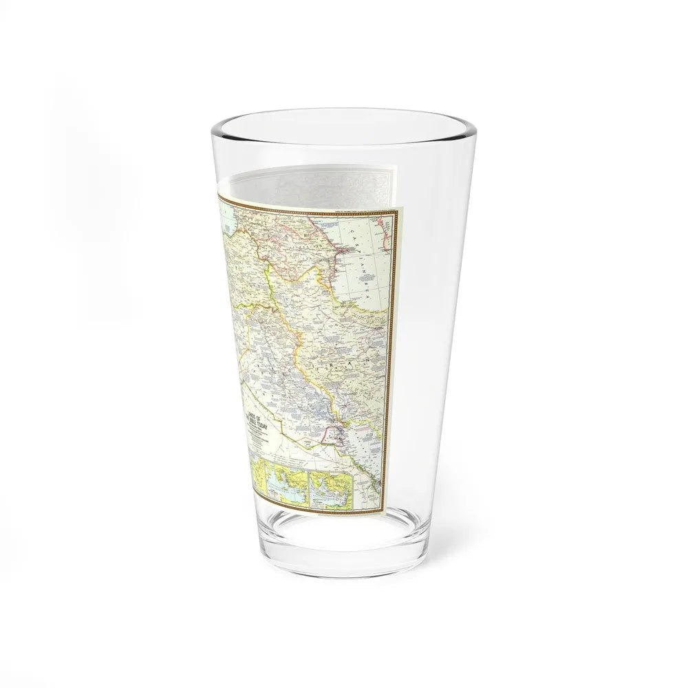 Middle East - Lands of the Bible Today (1967) (Map) Pint Glass 16oz-Go Mug Yourself