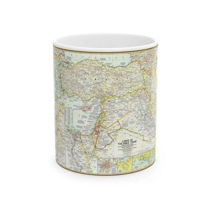 Middle East - Lands of the Bible Today (1967) (Map) White Coffee Mug-11oz-Go Mug Yourself