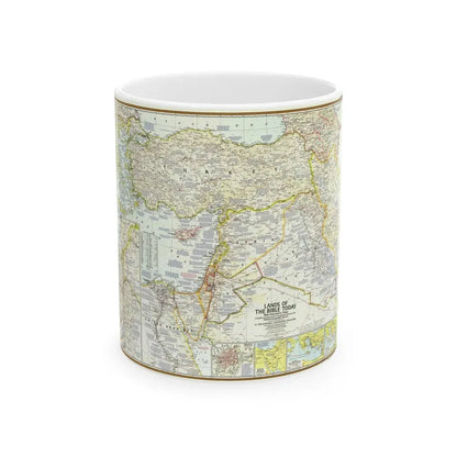 Middle East - Lands of the Bible Today (1967) (Map) White Coffee Mug 11oz - Go Mug Yourself