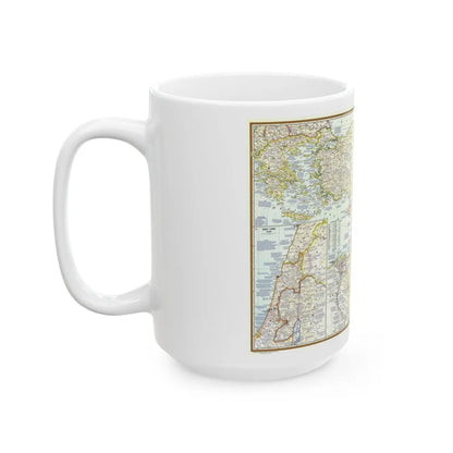 Middle East - Lands of the Bible Today (1967) (Map) White Coffee Mug-Go Mug Yourself