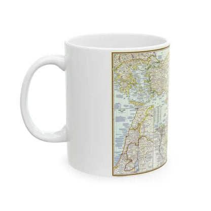 Middle East - Lands of the Bible Today (1967) (Map) White Coffee Mug - Go Mug Yourself