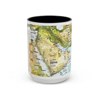 Middle East - States in Turmoil (1991) (Map) Accent Coffee Mug 15oz Black - Go Mug Yourself