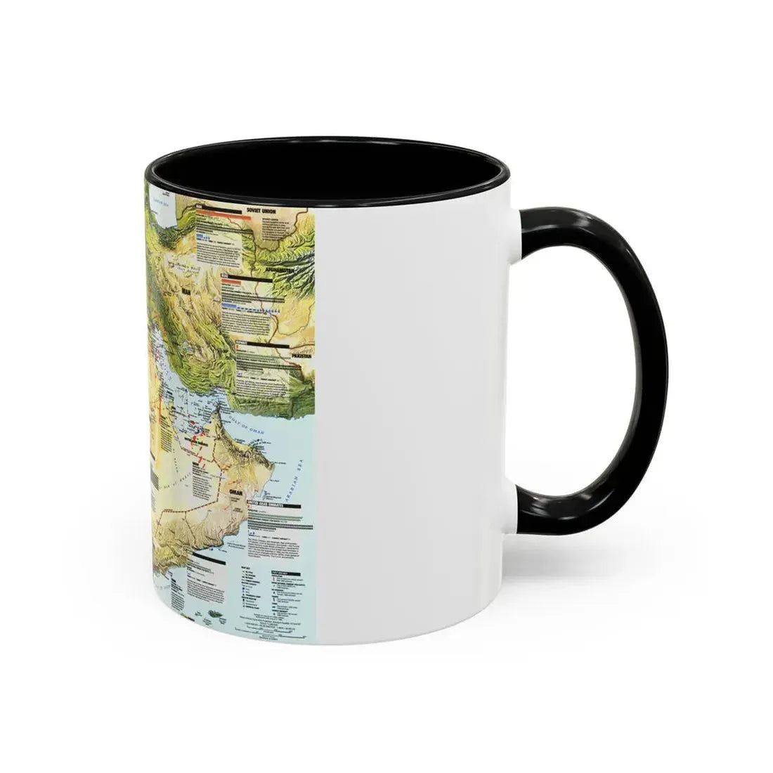 Middle East - States in Turmoil (1991) (Map) Accent Coffee Mug - Go Mug Yourself