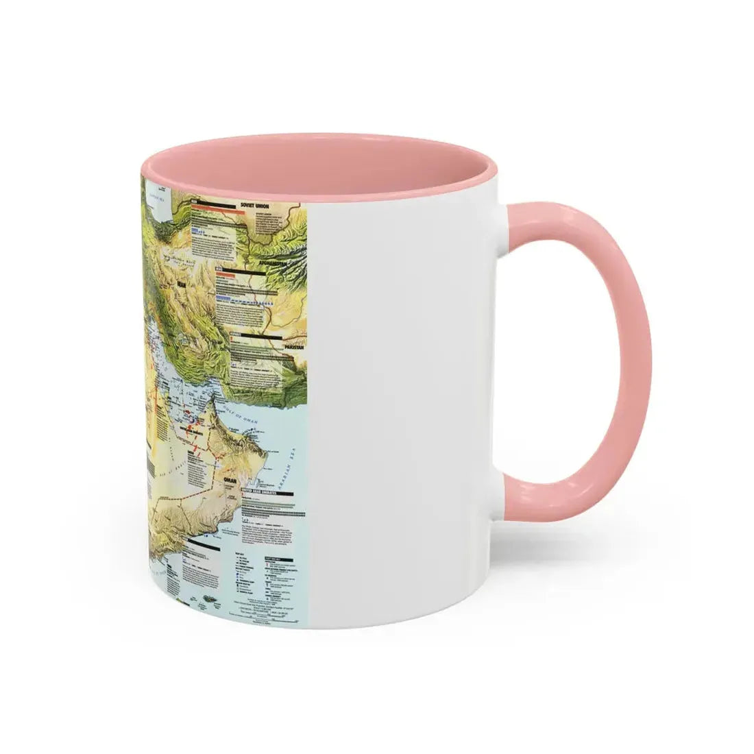 Middle East - States in Turmoil (1991) (Map) Accent Coffee Mug - Go Mug Yourself