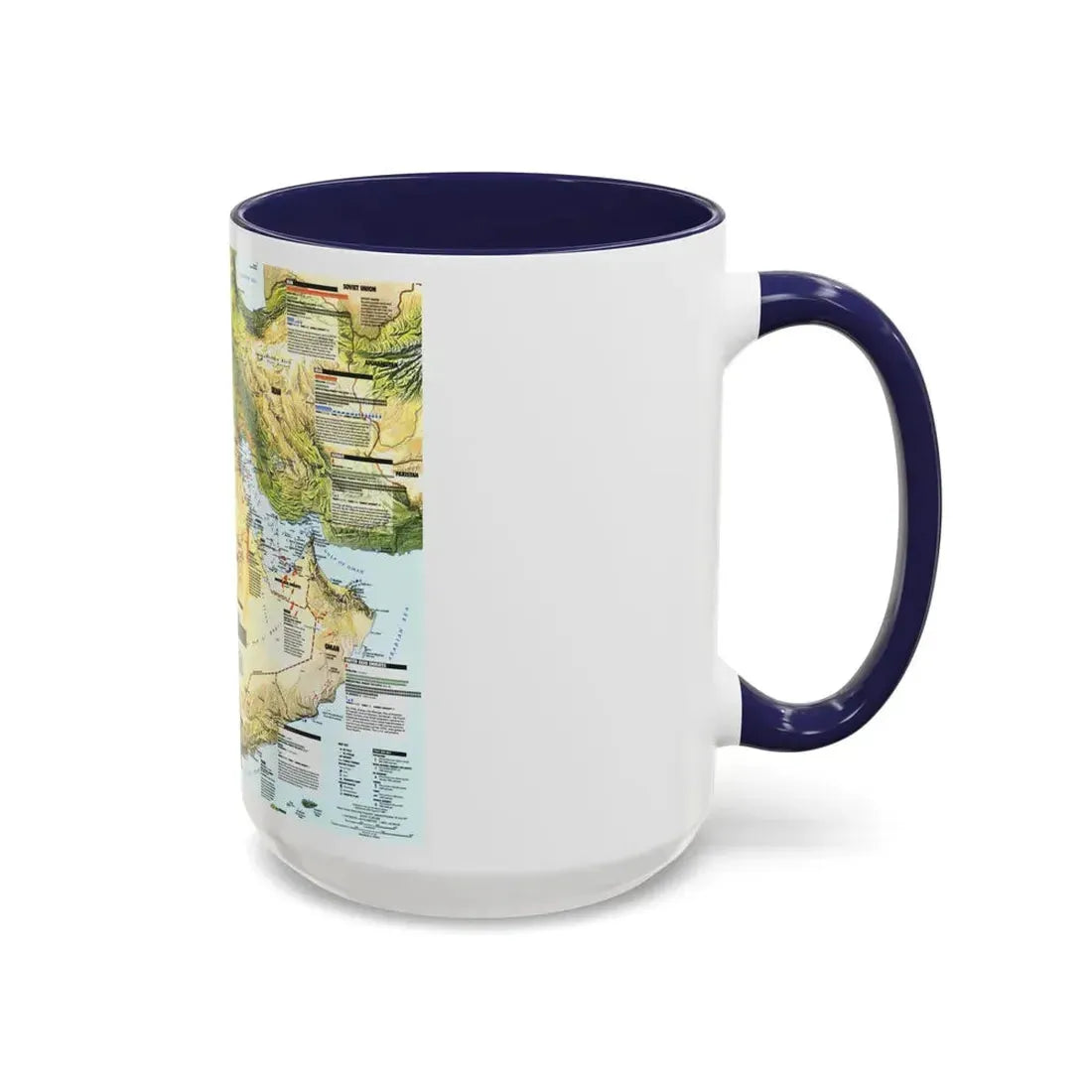 Middle East - States in Turmoil (1991) (Map) Accent Coffee Mug - Go Mug Yourself