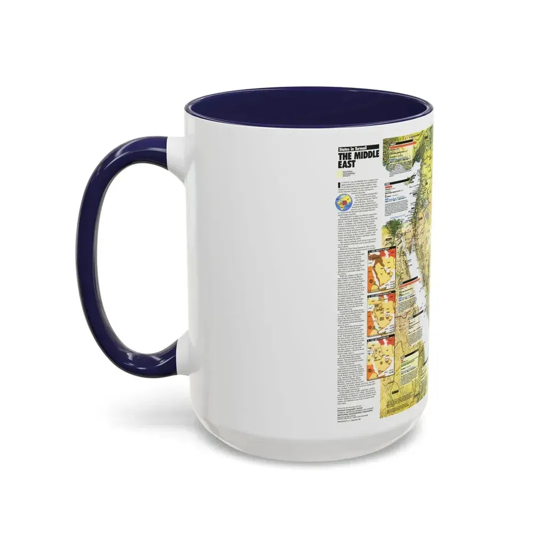 Middle East - States in Turmoil (1991) (Map) Accent Coffee Mug - Go Mug Yourself