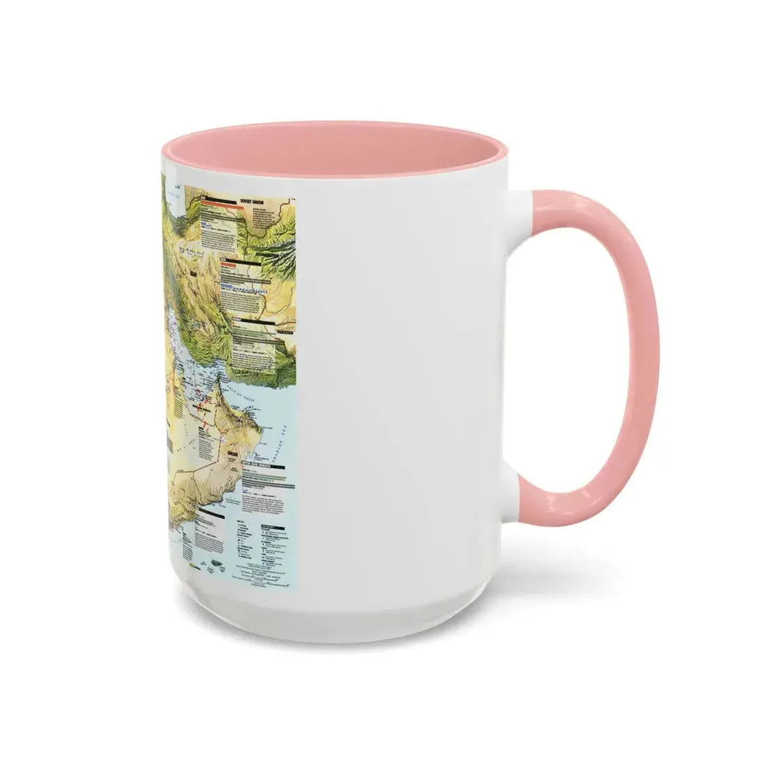 Middle East - States in Turmoil (1991) (Map) Accent Coffee Mug - Go Mug Yourself