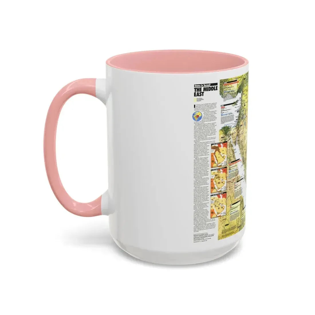 Middle East - States in Turmoil (1991) (Map) Accent Coffee Mug - Go Mug Yourself