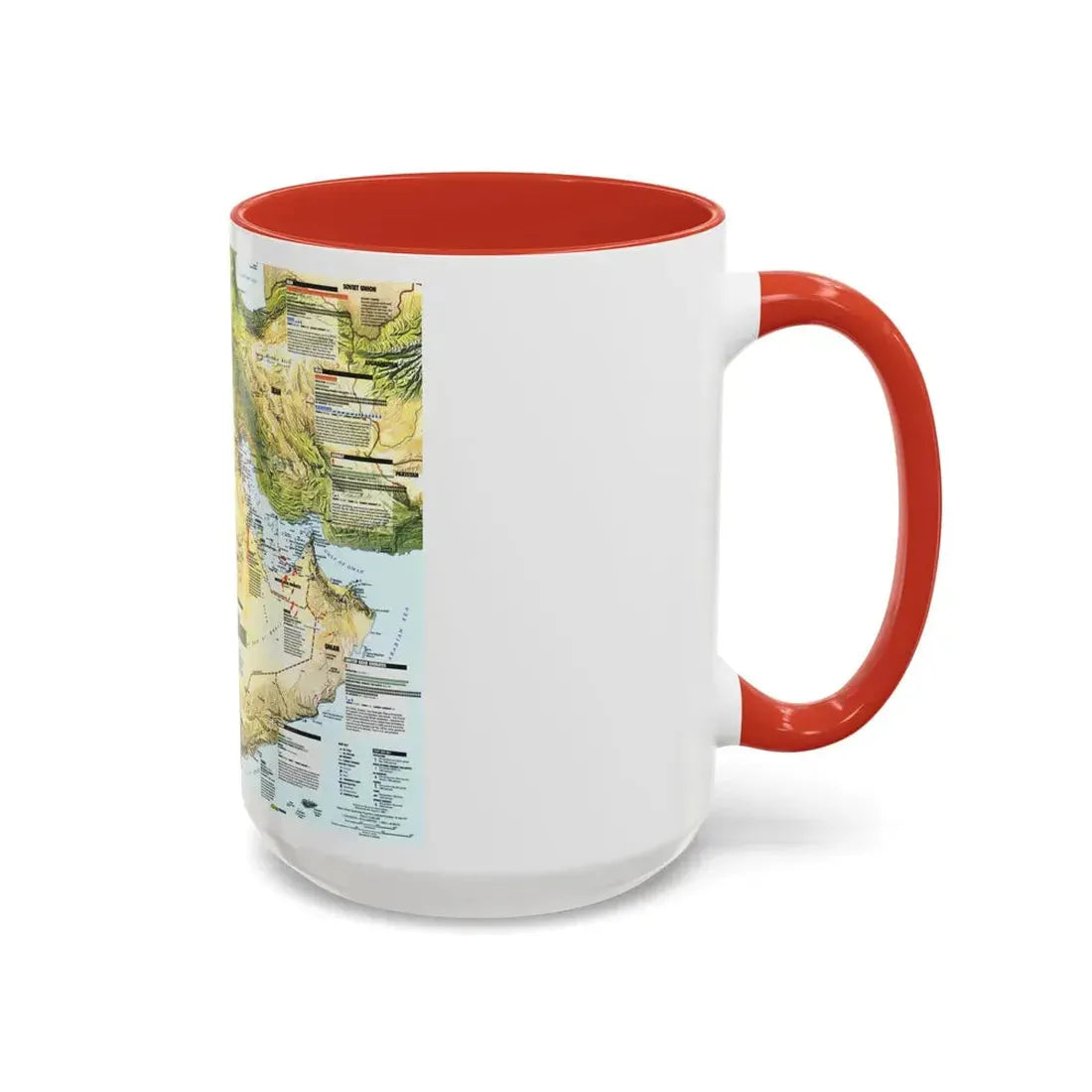 Middle East - States in Turmoil (1991) (Map) Accent Coffee Mug - Go Mug Yourself