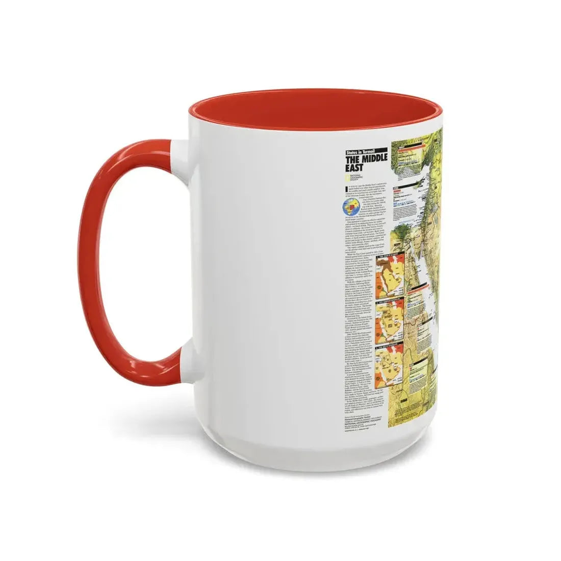 Middle East - States in Turmoil (1991) (Map) Accent Coffee Mug - Go Mug Yourself