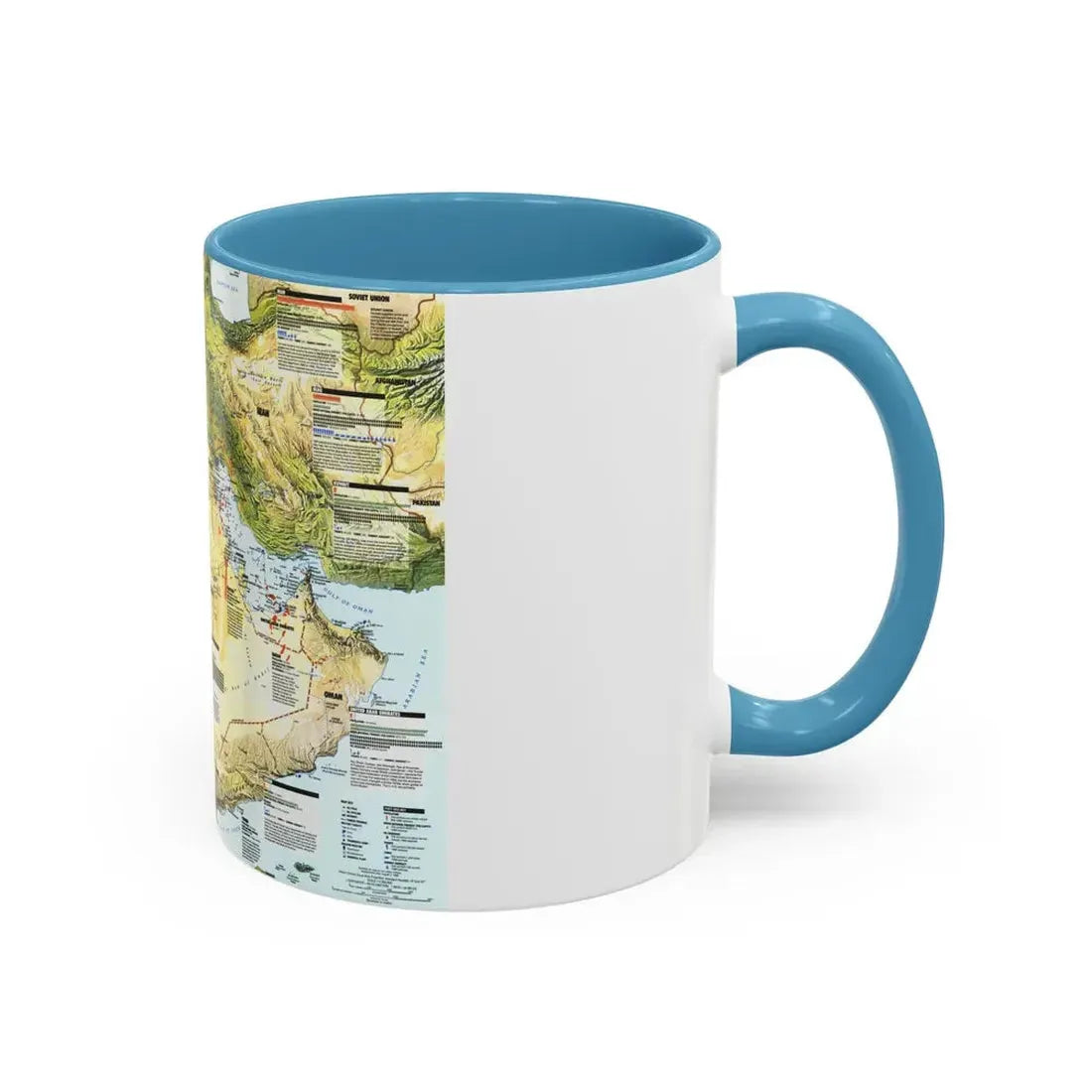 Middle East - States in Turmoil (1991) (Map) Accent Coffee Mug - Go Mug Yourself